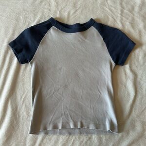 John Galt Brandy Melville Two Toned Baby Tee